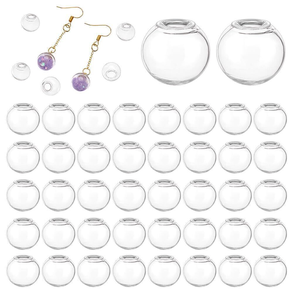 3364 200pcs Mini Glass Globes, 12mm Glass Ball Bottles Orbs Balls Wish Ball